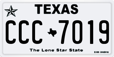 TX license plate CCC7019