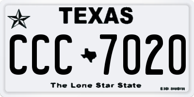 TX license plate CCC7020