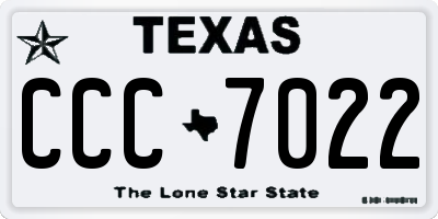 TX license plate CCC7022