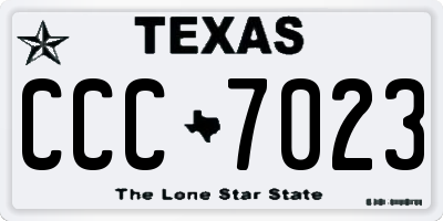 TX license plate CCC7023