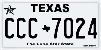 TX license plate CCC7024