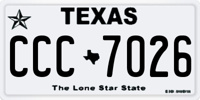 TX license plate CCC7026