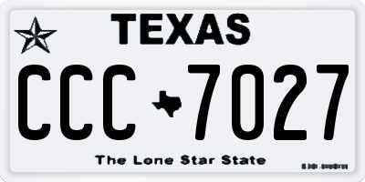 TX license plate CCC7027