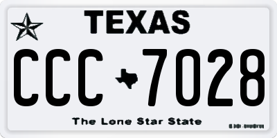 TX license plate CCC7028