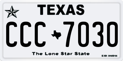 TX license plate CCC7030