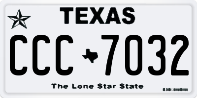 TX license plate CCC7032