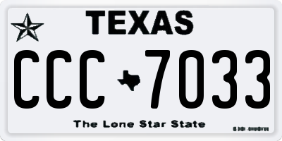 TX license plate CCC7033