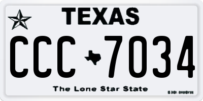 TX license plate CCC7034