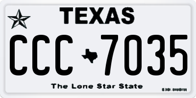 TX license plate CCC7035