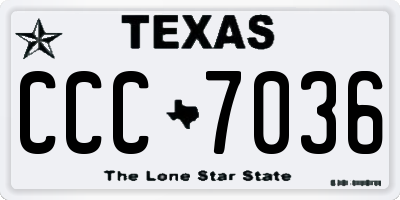 TX license plate CCC7036