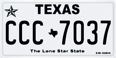 TX license plate CCC7037