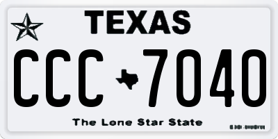 TX license plate CCC7040