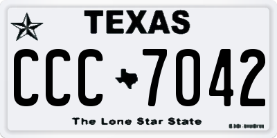 TX license plate CCC7042