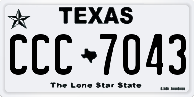 TX license plate CCC7043