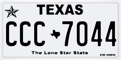 TX license plate CCC7044