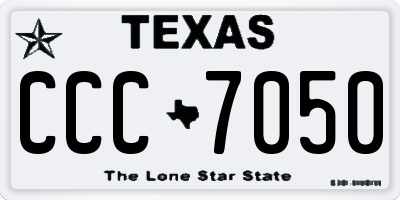 TX license plate CCC7050