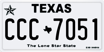 TX license plate CCC7051