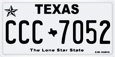 TX license plate CCC7052