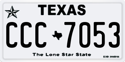 TX license plate CCC7053