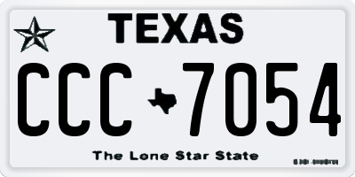 TX license plate CCC7054