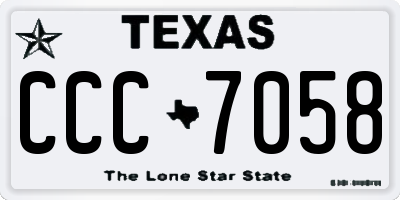 TX license plate CCC7058