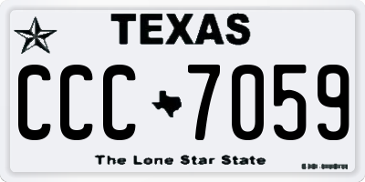 TX license plate CCC7059