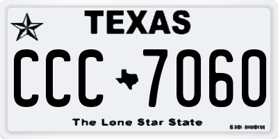 TX license plate CCC7060