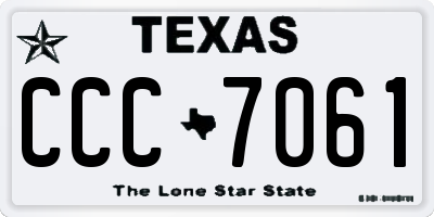 TX license plate CCC7061