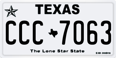 TX license plate CCC7063
