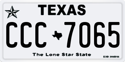 TX license plate CCC7065
