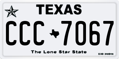 TX license plate CCC7067