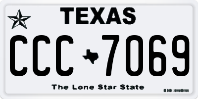 TX license plate CCC7069