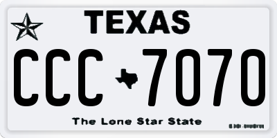 TX license plate CCC7070