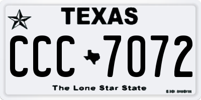 TX license plate CCC7072