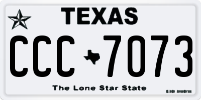 TX license plate CCC7073