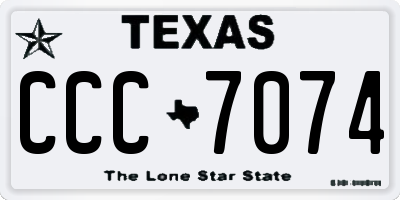 TX license plate CCC7074