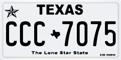 TX license plate CCC7075