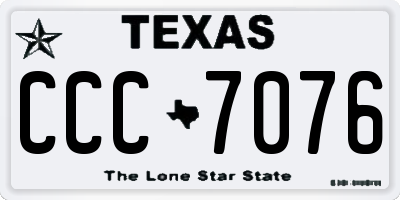 TX license plate CCC7076