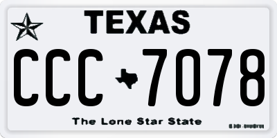 TX license plate CCC7078