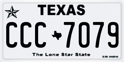 TX license plate CCC7079