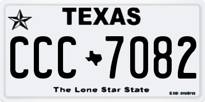 TX license plate CCC7082