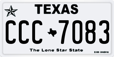 TX license plate CCC7083