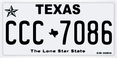 TX license plate CCC7086
