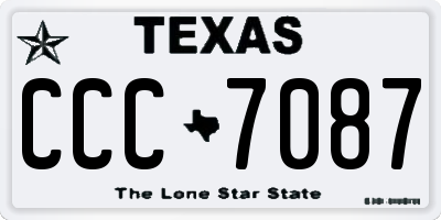 TX license plate CCC7087