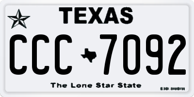 TX license plate CCC7092