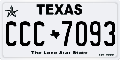 TX license plate CCC7093