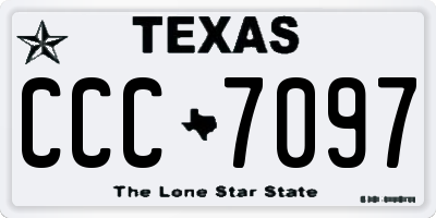 TX license plate CCC7097