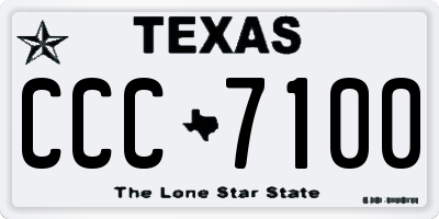 TX license plate CCC7100