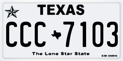 TX license plate CCC7103