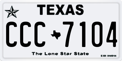 TX license plate CCC7104